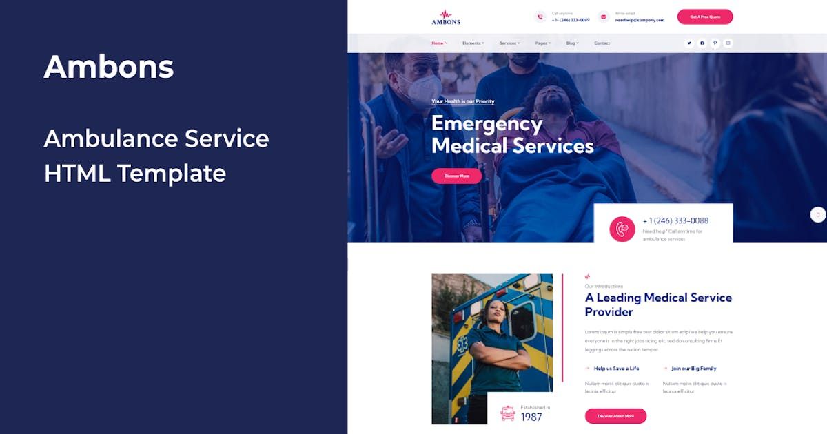 Ambons - Ambulance Service HTML Template