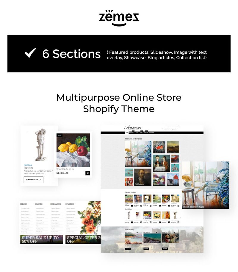 Artworks - Art Responsive Shopify Theme - Features Image 1