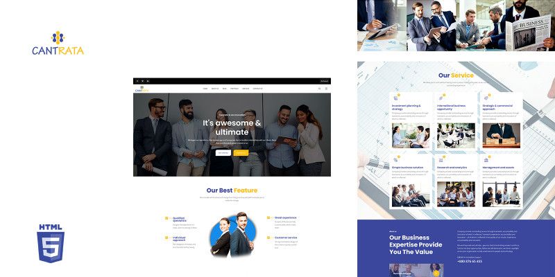 Cantrata Multipurpose Business HTML5 Template by Templatebae
