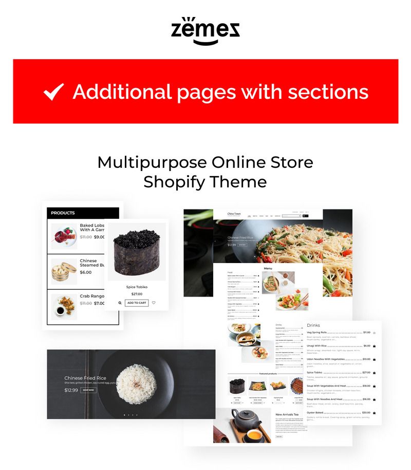 China Town - Sushi Restaraunt Shopify Theme - Features Image 1
