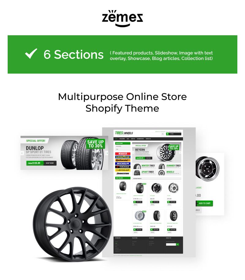 Clean Car Tires Shopify Theme - Features Image 1