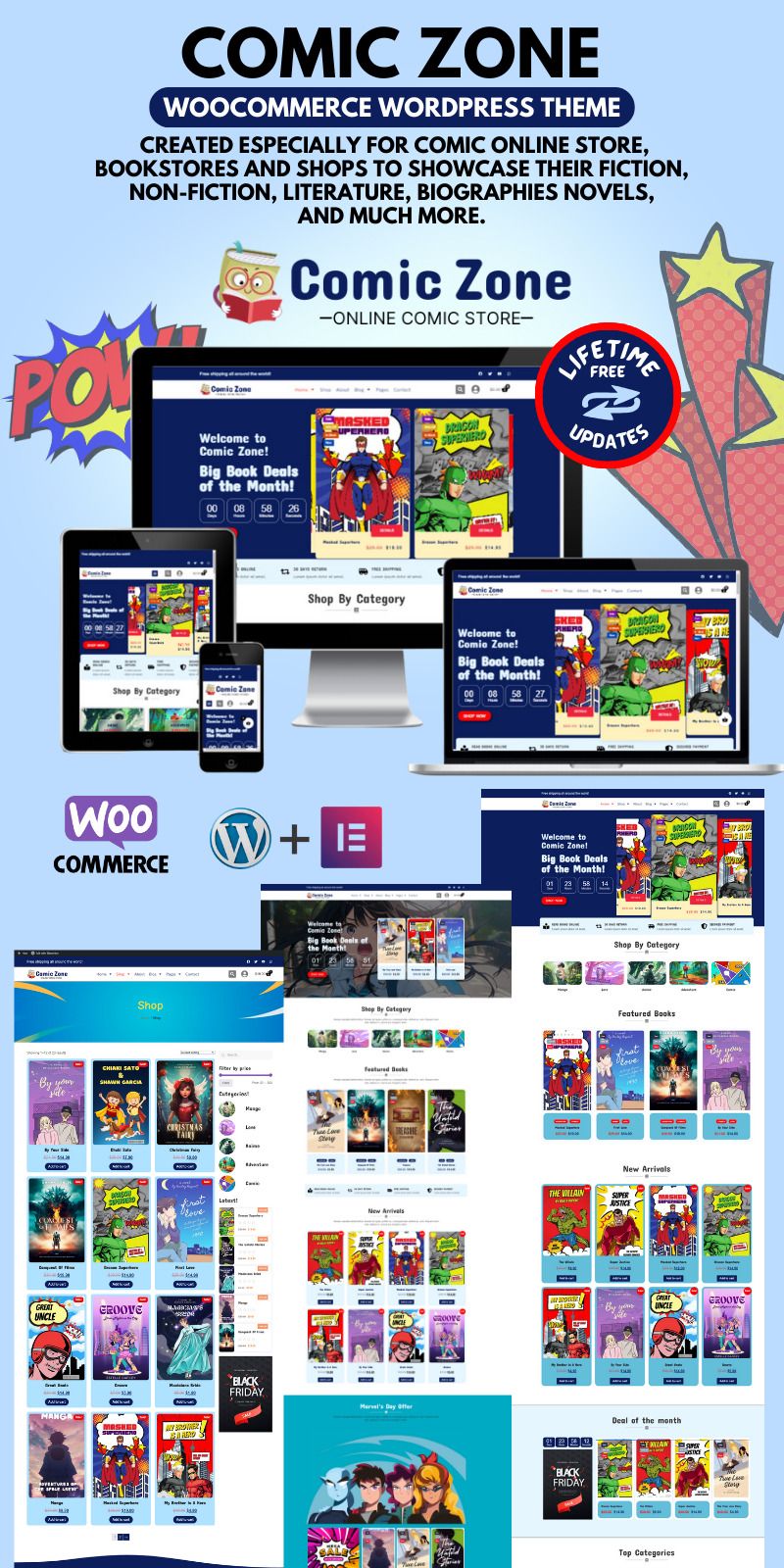 Comic Zone  Woocommerce theme for Comic stores, Bookstores,  Anime & Manga Stories news portal - Features Image 1