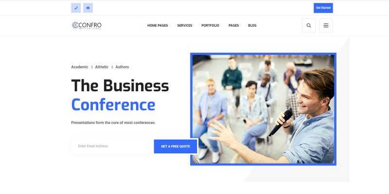Confro - Conference HTML5 Website Template by Templatebae
