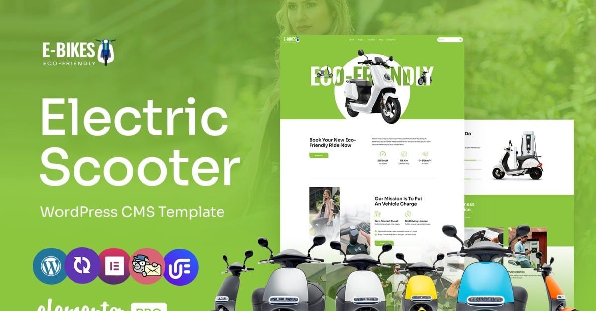 E-Bike - Electric Vehicle And Charging Station Multipurpose WordPress Elementor Theme