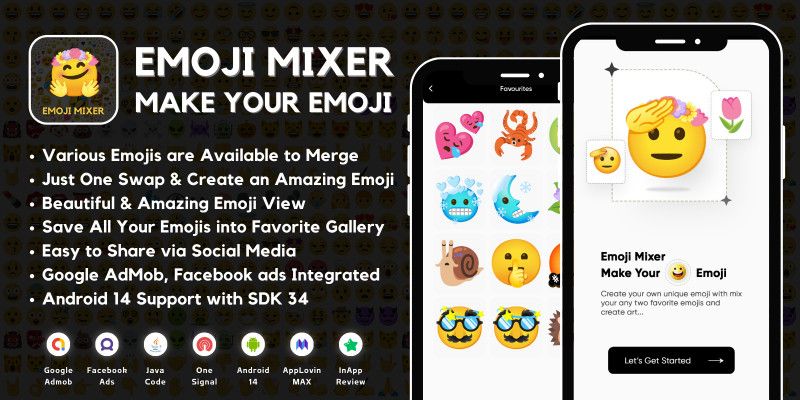 Emoji Mixer Make Your Emoji AdMob Ads Android by MJAppsStudio