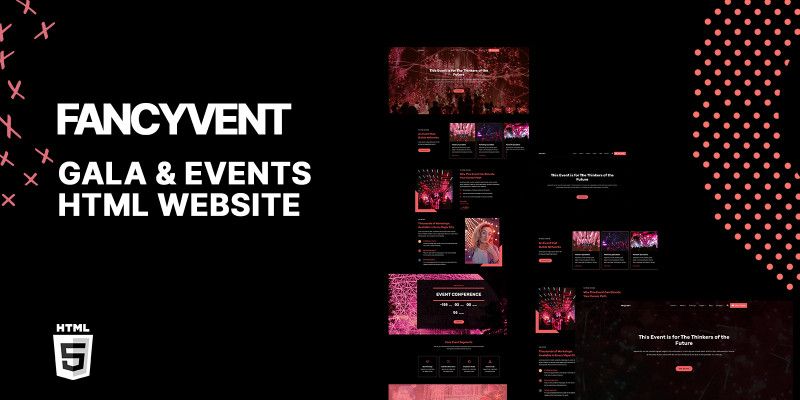 Fancyvent Dark Gala Event HTML5 Website Template by Templatebae