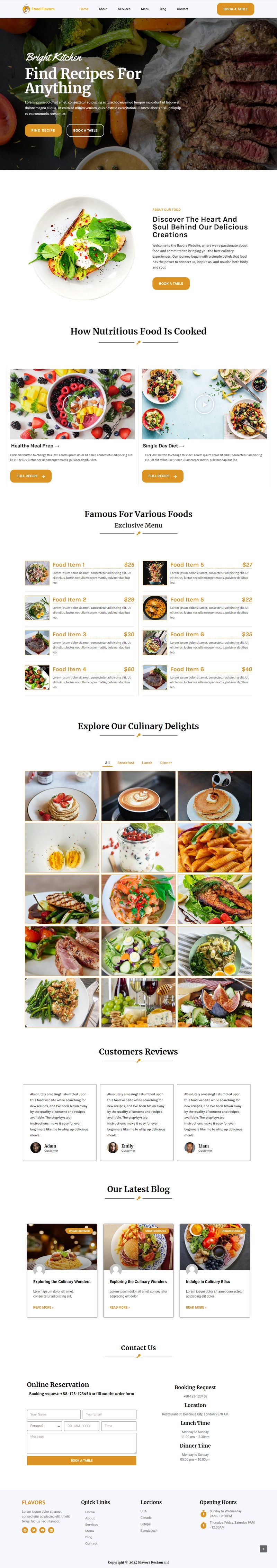 Flavors - Food & Restaurants  Responsive WordPress Theme - Features Image 1