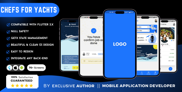 Flutter Yacht Services App for Captains and Chefs | Flutter UI Kit image