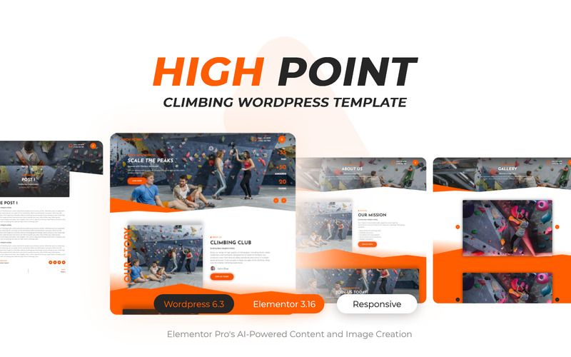 High Point Climbing Club WordPress Templates - Features Image 1