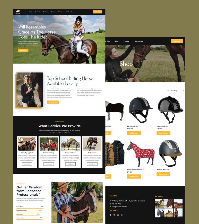 Horse Riding Elementor WooCommerce WordPress Theme - Features Image 1