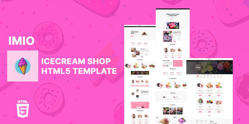 Imio Icecream Shop HTML5 Website Template by Templatebae