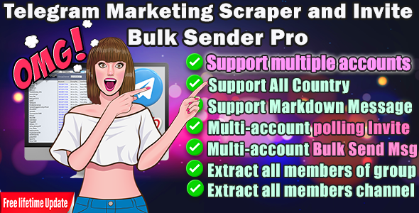 Telegram Marketing Scraper and Invite Bulk Sender Pro 8.2.5