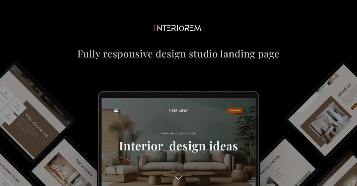Interiorem Design Studio - Landing Page Template