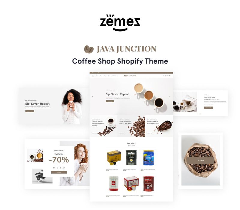 Java Junction - Coffee Shop Responsive Shopify Online Store 2.0 Theme - Features Image 1
