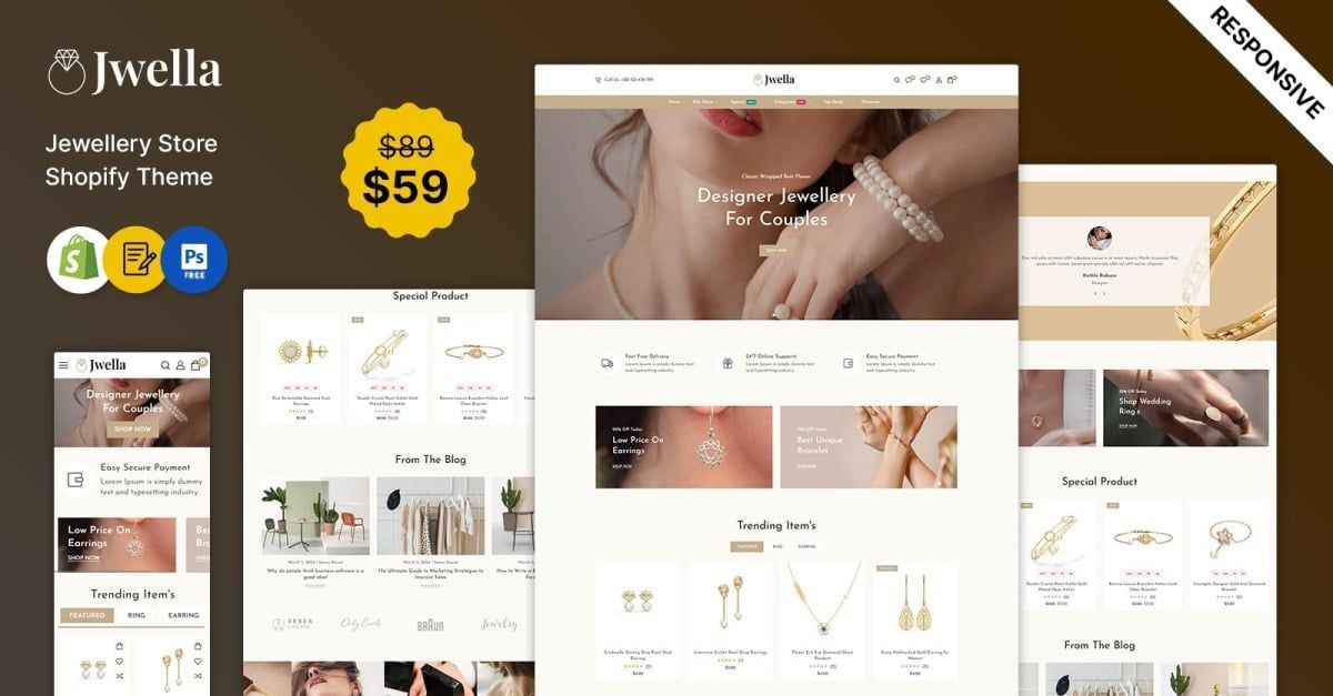 Jwella - Jewelry and Fashion and Watches Responsive Shopify Theme