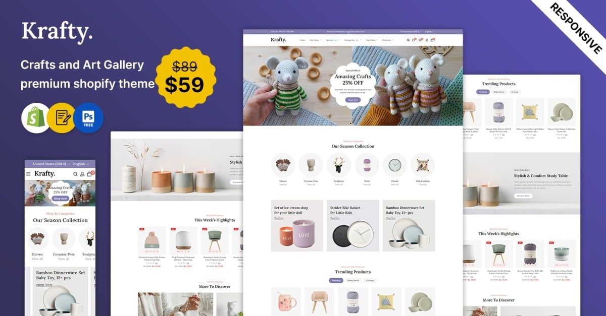 Krafty - Crafts and Art Gallery Shopify Theme