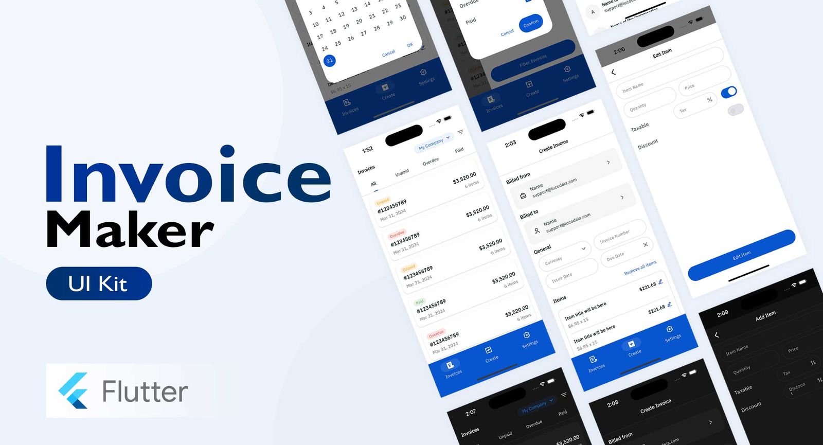 Lucodeia Invoice Maker - Flutter Ui Kit - Code.market