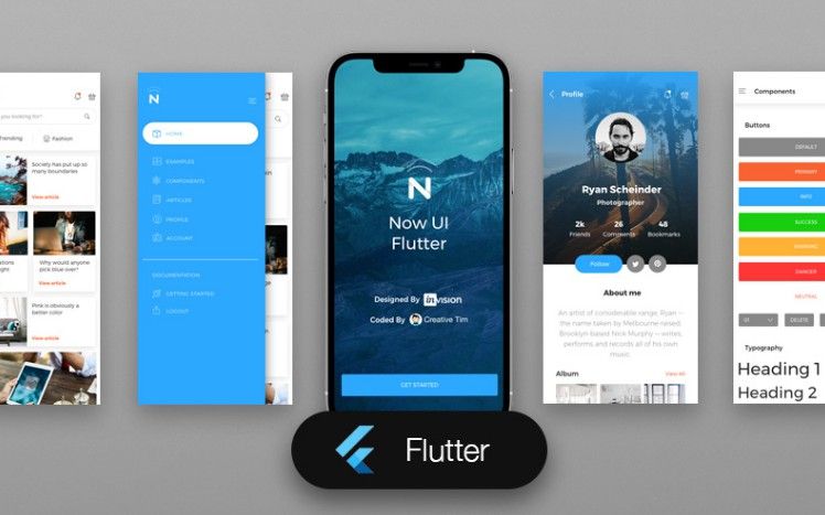 Now UI Flutter: A fully coded app template built for Flutter