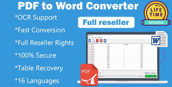 PDF to Word Converter EvaPDF - Full Resaller Rights With License Key Generator - OCR Support