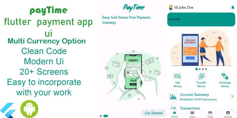 PayTime Flutter Payment UI Kit by Ptraxe