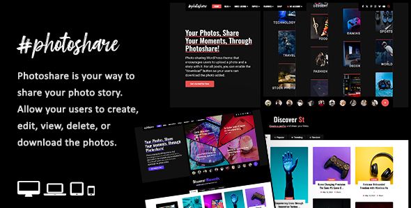 Photoshare - Blog Story & Photos Download WordPress Theme image