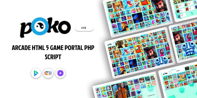 Poko Arcade HTML 5 Game Portal PHP Script by Codervp