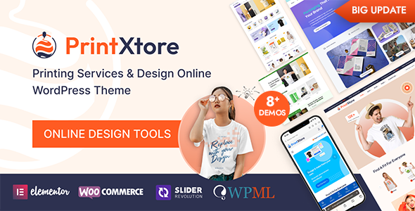 PrintXtore – Printing Services & Design Online WordPress WooCommerce Theme image