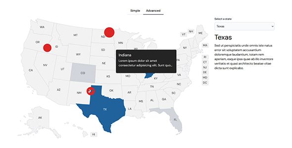 React United States SVG Map code market - React United States SVG Map 