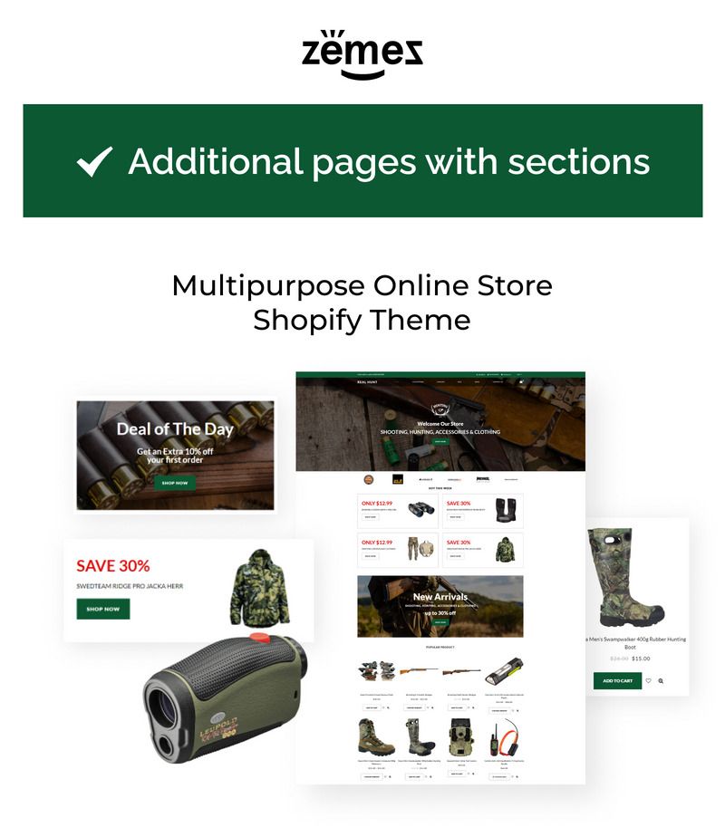 Real Hunt - Hunting Clean Shopify Theme - Features Image 1