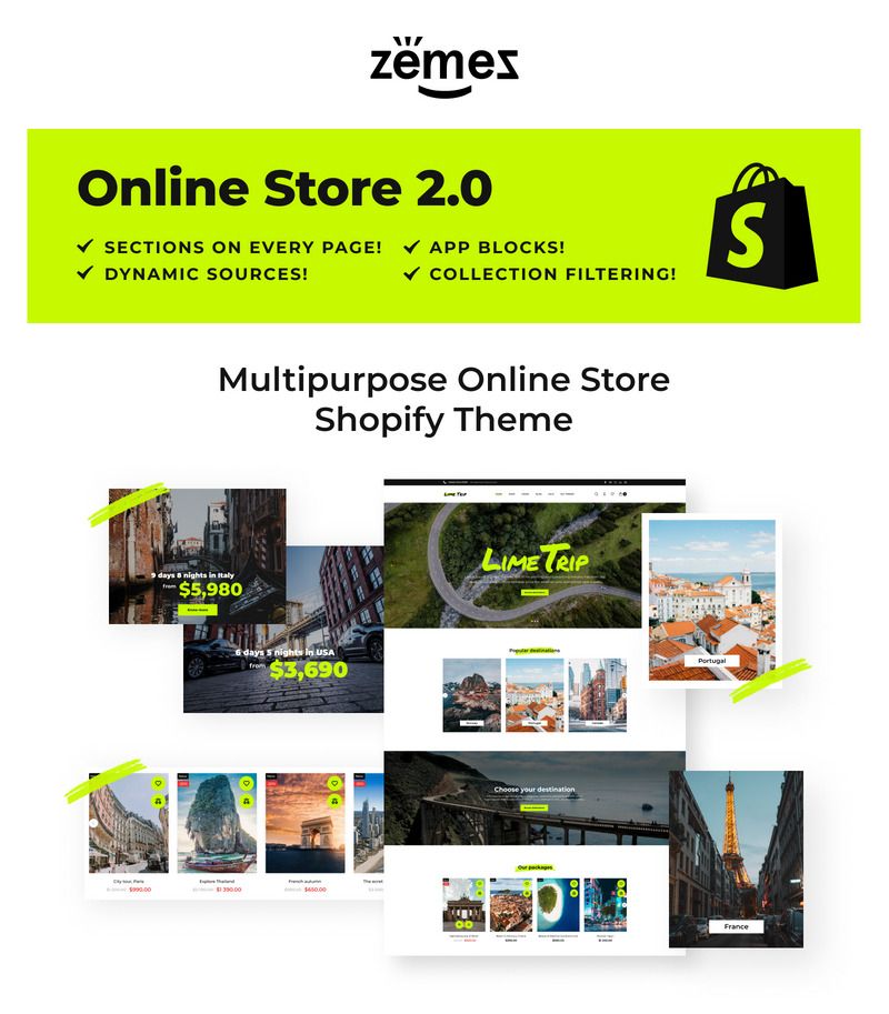 Shopify Tour Booking Theme with Advanced Website Builder Shopify Theme - Features Image 1