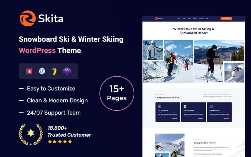 Skita – Snowboard Ski & Winter Skiing WordPress Theme