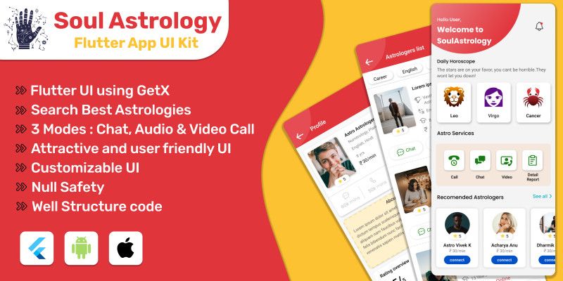 SoulAstrology - Flutter App UI Kit by CropstoneLab