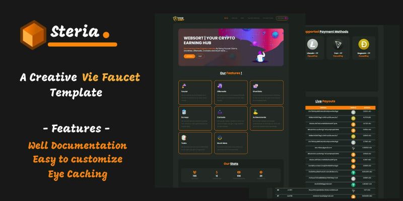Steria - Creative Vie Faucet Template by DevEvolution
