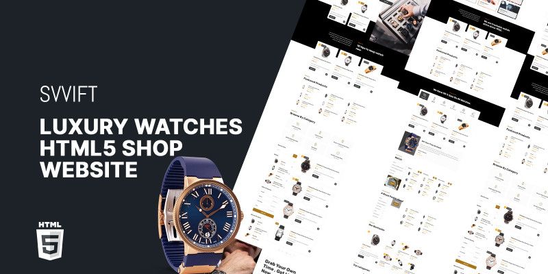 Svvift Luxury Watch Shop HTML5 Website Template by Templatebae