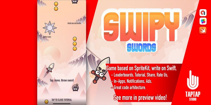 Swipy Swords - iOS App Source Code by TapTapStudio