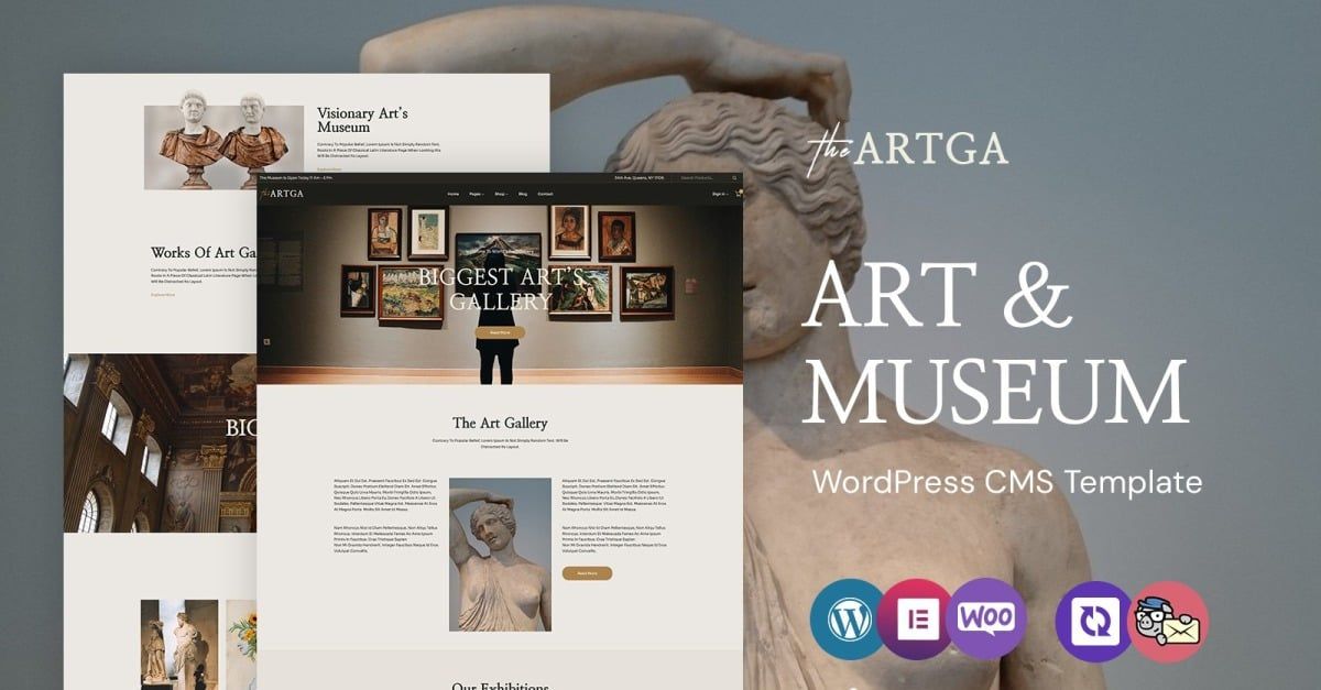 Theartga - Art Gallery And Museum WordPress Elementor Theme