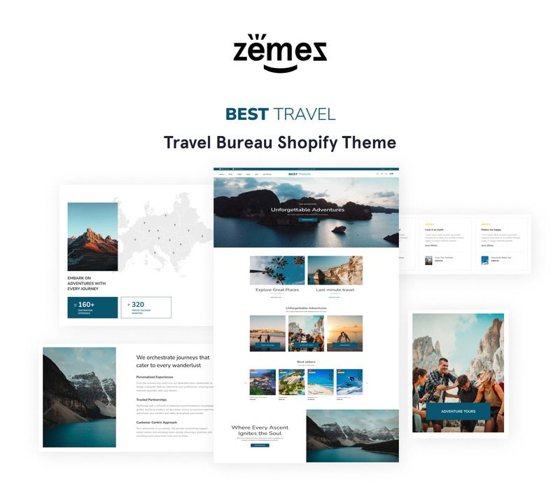 Travel Bureau eCommerce Shopify Online Store 2.0 Theme - Features Image 1