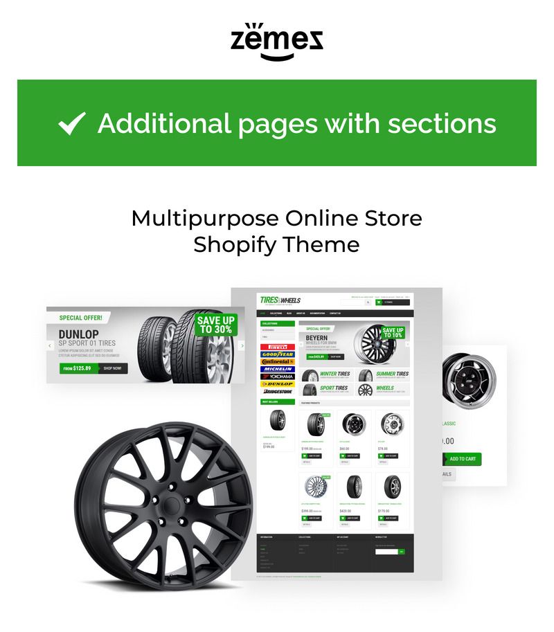 Wheels and Tyres eCommerce Shopify Theme - Features Image 1