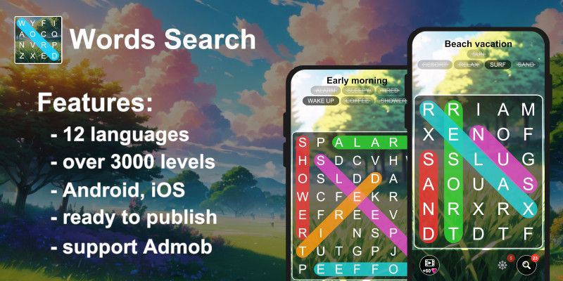 Words Search - Unity Source Code by Stickin