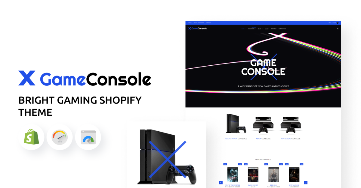 Game Console - Bright Gaming Shopify Theme - TemplateMonster