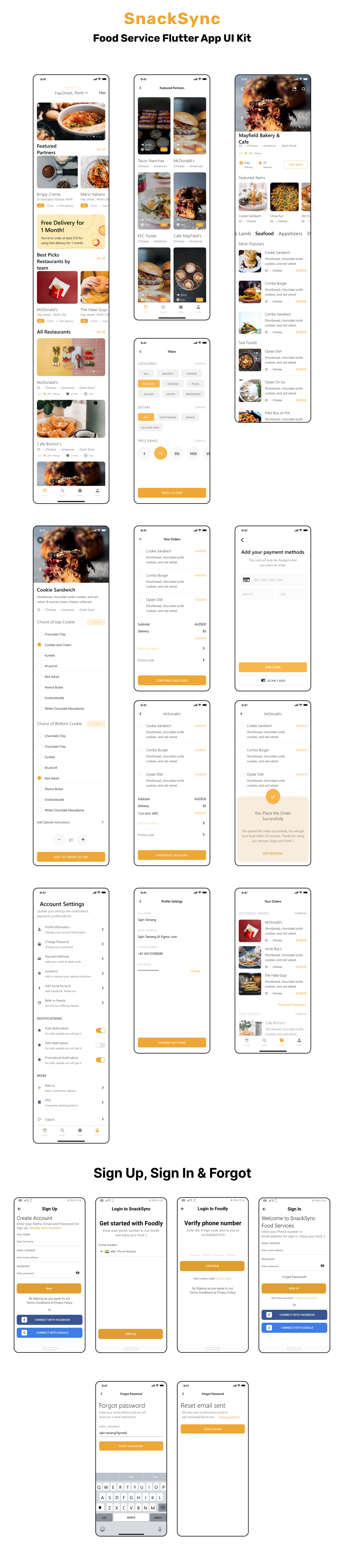SnackSync Food Service App | iOS/Android - Flutter UI Kit - 2