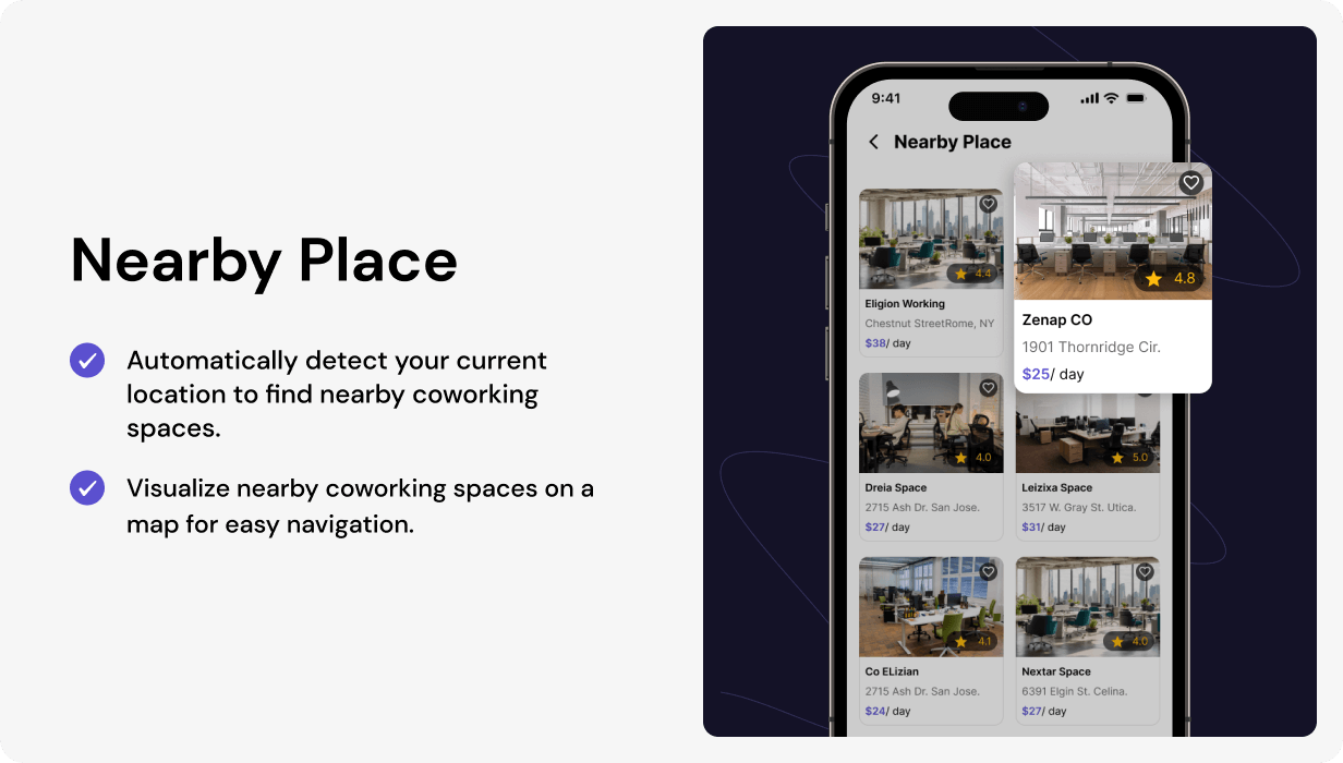Spaces UI template | Coworking & Meeting Rooms App in Flutter | Book Workspaces App Template - 7
