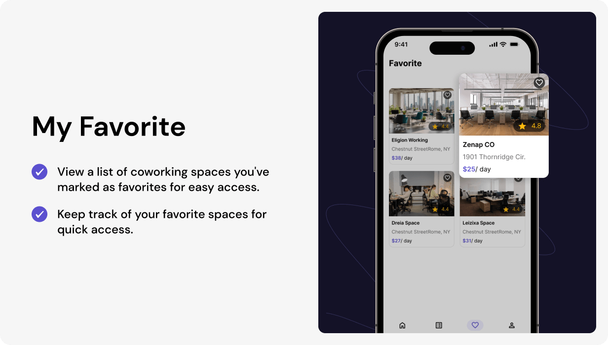 Spaces UI template | Coworking & Meeting Rooms App in Flutter | Book Workspaces App Template - 9