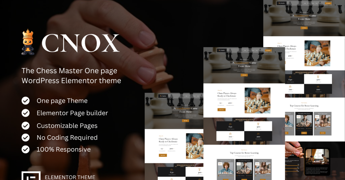 Cnox - The Chess Master WordPress Elementor Theme