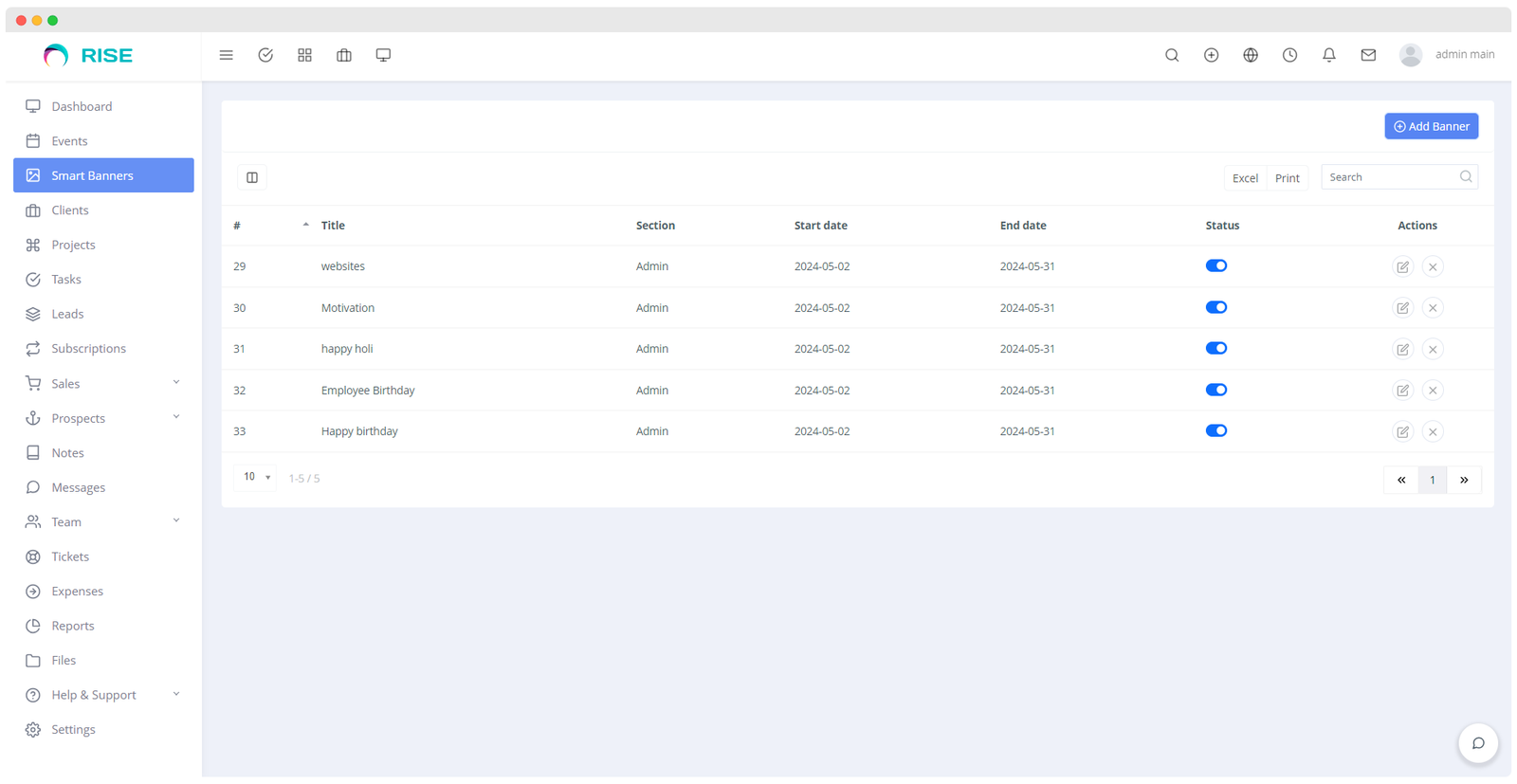 SmartBanners - Dynamic Banner Management Module for Rise CRM - 2