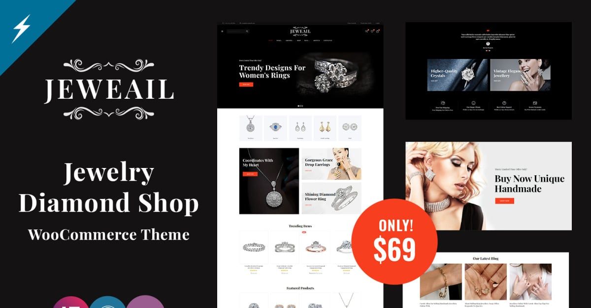 Jeweail  - Diamond Jewelry & Watch Shop WooCommerce Theme
