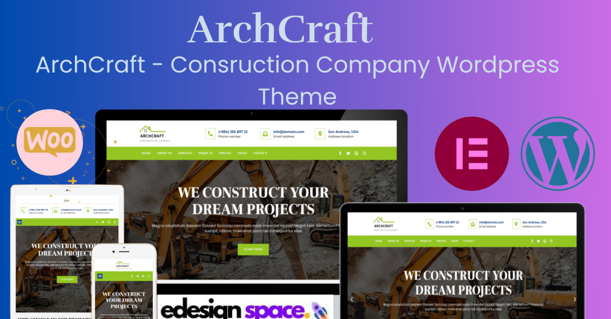 ArchCraft - Construction Company Wordpress Theme