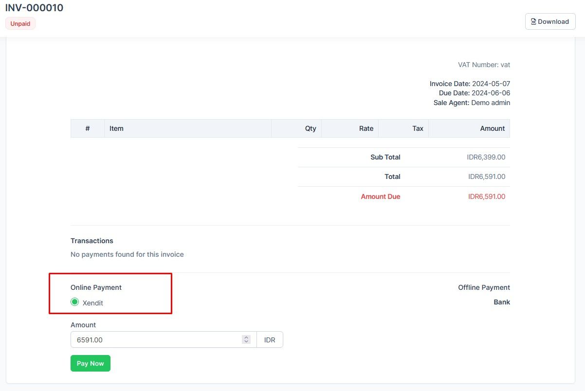 Xendit Payment Gateway Module for Perfex CRM - 4