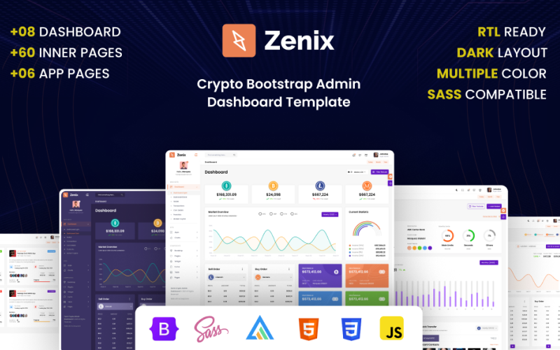 Zenix - Crypto Bootstrap Admin Dashboard - TemplateMonster