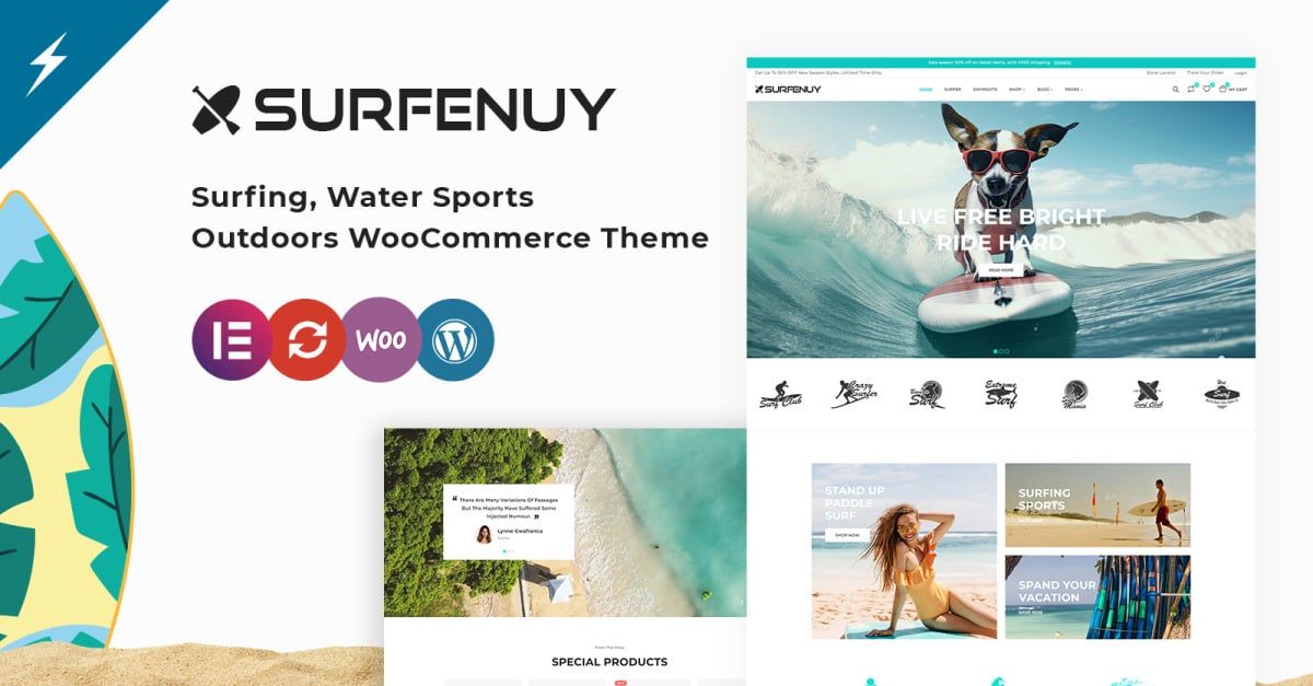 Surfenuy - Surfing, Water Sports and Outdoors WooCommerce Theme